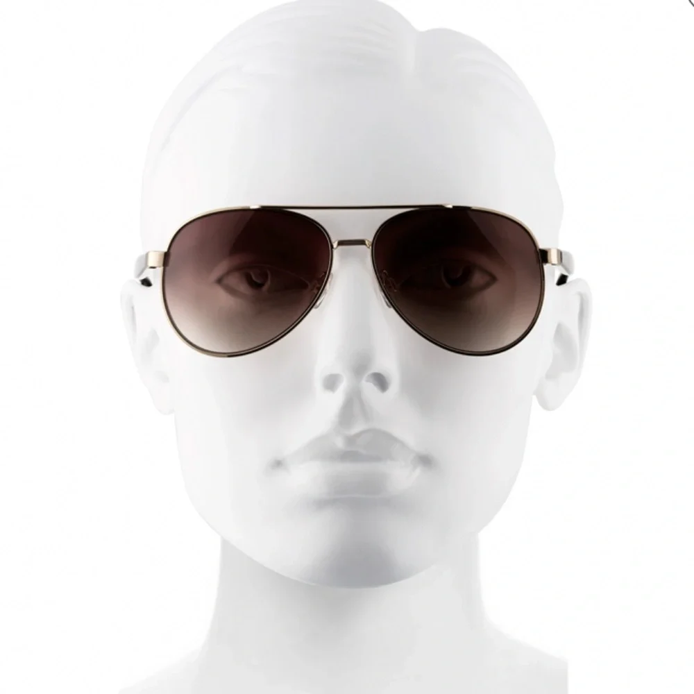 NEW! VELVET Eyewear Gabby in Gold Aviator Sunglasses Gradient Lenses